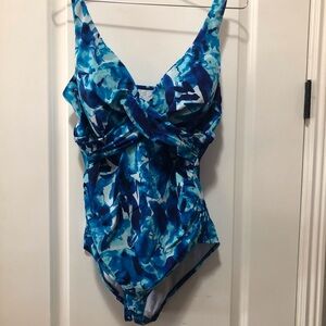 Boi Harbour swimsuit size 20 blue ocean tropical print. One piece